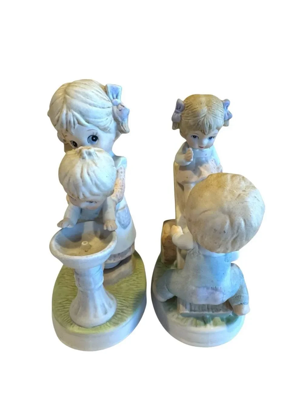 HOMCO #1406 CHILDREN AT PLAYGROUND Porcelain Figurine Set of 2 - HOMCO